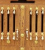 Brown Teak Wood Floor Rested Mandir With Door