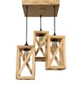 Symmetric Beige Solid Wood Cluster Hanging Lights