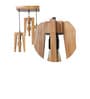 Jet Brown Solid Wood Cluster Hanging Light