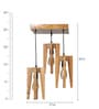 Jet Brown Solid Wood Cluster Hanging Light