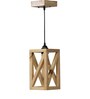 Symmetric Beige Solid Wood Single Hanging Light