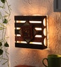 Mace Wooden Flush Mount Wall Light (Brown)