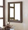 Brown Engineered Wood Rectangle Wall Mirror