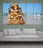 Brown Wood Multiple Frames Beautiful Lord Ganesha Art Panels