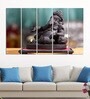 Brown Wood Multiple Frames Beautiful Lord Ganesha Art Panels