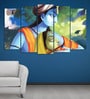 Brown Wood Multiple Frames Beautiful Radha Krishna Art Panels