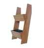Brown Wood Polymer Composite Two Step Ladder Large Planter
