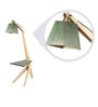 Green Wood Shade Floor Lamp with Brown Base