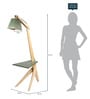 Green Wood Shade Floor Lamp with Brown Base
