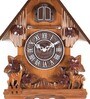 Brown Wood Single Bird and Pendulum Hut Shape Cuckoo Clock