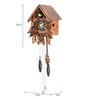 Brown Wood Single Bird and Pendulum Hut Shape Cuckoo Clock