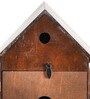 Brown Wood Single Bird and Pendulum Hut Shape Cuckoo Clock