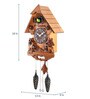 Brown Wood Single Bird and Pendulum Hut Shape Cuckoo Clock