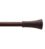 Brown Wood Taper Iron Expandable 1 Curtain Rod with Accessories ( 66 to 120 Inches)