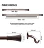 Brown Wood Taper Iron Expandable 1 Curtain Rod with Accessories ( 66 to 120 Inches)
