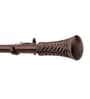 Brown Wood Taper Iron Expandable 1 Curtain Rod with Accessories ( 66 to 120 Inches)