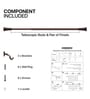 Brown Wood Taper Iron Expandable 1 Curtain Rod with Accessories ( 66 to 120 Inches)