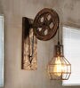 Impress Brown Wood Wall Light