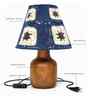 Brown Wooden Base Table Lamp with Floral Crochet Shade
