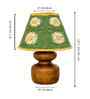 Brown Wooden Base Table Lamp with Floral Crochet Shade