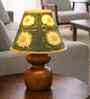 Brown Wooden Base Table Lamp with Floral Crochet Shade
