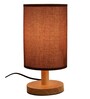 Brown Wooden Base Table Lamp With Jute Shade