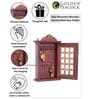 Brown Wooden Handcrafted Rectangle Shaped Decorative Key Holder