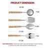 Brown Wooden Handle Stainless Steel 5 Pc Serving Spoons Set