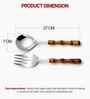 Brown Wooden Handle Stainless Steel Serving Spoons Set Of 2
