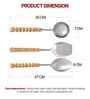 Brown Wooden Handle Stainless Steel Serving Spoons Set Of 3