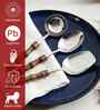 Brown Wooden Handle Stainless Steel Serving Spoons Set Of 3