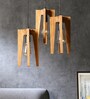 Jet Brown Solid Wood Cluster Hanging Light