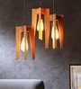 Jet Brown Solid Wood Cluster Hanging Light