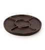 Brown Wooden Laser Cut Flower Snack Tray