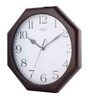 Brown Wooden Octagonal Silent Sweep Mechanism Wall Clock
