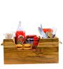 Modern Brown Teak Wood Cutlery Holder