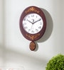 Brown Wooden Oval Shape Pendulum Clock