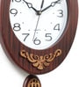 Brown Wooden Oval Shape Pendulum Clock