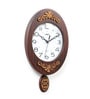 Brown Wooden Oval Shape Pendulum Clock
