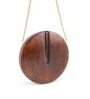 Brown Wooden Round Hanging Planter With Glass Tube & Sling Chain