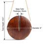 Brown Wooden Round Hanging Planter With Glass Tube & Sling Chain
