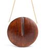 Brown Wooden Round Hanging Planter With Glass Tube & Sling Chain