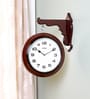 Brown Wooden Round Shape Station Clock
