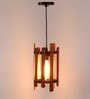 Brown Wooden Single Hanging Light