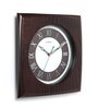 Brown Wooden Square Shape Clock with Bold Roman Figures Dial