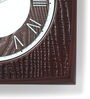 Brown Wooden Square Shape Clock with Bold Roman Figures Dial