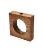 Brown Wooden Square Shape Desk Pot Desk Pot With Test Tube