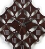 Brown Wooden Square Shape Eclectic Wall Clock