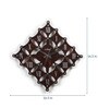 Brown Wooden Square Shape Eclectic Wall Clock