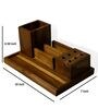 Brown Wooden Hamilton Table Desk Organizer